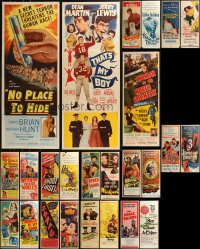 8h0478 LOT OF 29 FORMERLY FOLDED INSERTS 1940s-1970s great images from a variety of movies!