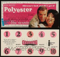 8h0368 LOT OF 15 POLYESTER ODORAMA TV PROMO CARDS 1981 scratch & sniff while watching the movie!