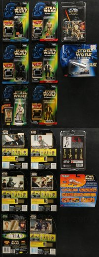 8h0375 LOT OF 8 STAR WARS ACTION FIGURES AND TOYS 1990s all in their original packaging!