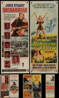 8h0488 LOT OF 7 UNFOLDED AND FORMERLY FOLDED COWBOY WESTERN INSERTS 1950s-1960s cool movie images!