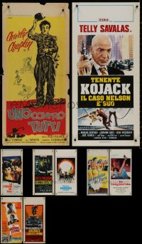 8h0473 LOT OF 11 FORMERLY FOLDED ITALIAN LOCANDINAS 1950s-1970s a variety of cool movie images!