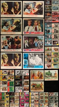 8h0118 LOT OF 107 1960S LOBBY CARDS 1960s incomplete sets from a variety of different movies!