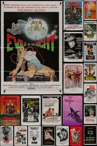 8h0538 LOT OF 25 FORMERLY TRI-FOLDED 27X41 ONE-SHEETS 1970s-1980s images from a variety of movies!
