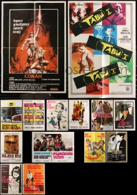 8h0264 LOT OF 18 FOLDED YUGOSLAVIAN POSTERS 1950s-1980s great images from a variety of movies!