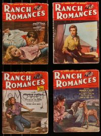 8h0272 LOT OF 4 RANCH ROMANCES PULP MAGAZINES 1952-1955 Love Stories of the Real West, cool art!
