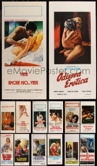 8h0468 LOT OF 14 MOSTLY FORMERLY FOLDED SEXPLOITATION ITALIAN LOCANDINAS 1970s-1980s sexy images!