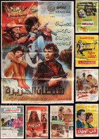 8h0250 LOT OF 10 FOLDED EGYPTIAN POSTERS 1960s-1980s a variety of cool movie images!