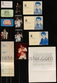 8h0367 LOT OF 17 ELVIS PRESLEY FAN CLUB ITEMS 1970s-1980s cool membership cards & more!
