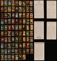 8h0386 LOT OF 88 GERMAN CIGARETTE CARDS 1930s portraits of movie stars & dancers, some color!
