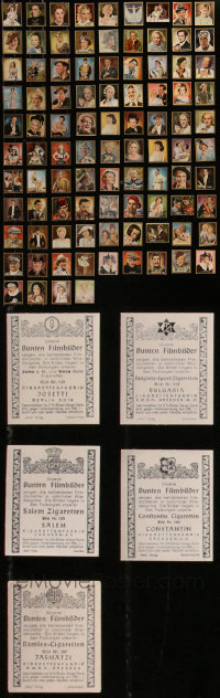 8h0385 LOT OF 94 GERMAN CIGARETTE CARDS 1930s great color portraits of actors & actresses!