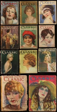 8h0284 LOT OF 11 MOTION PICTURE CLASSIC MOVIE MAGAZINES 1910s-1920s filled with great images & articles!