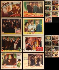 8h0156 LOT OF 23 CRIME AND FILM NOIR LOBBY CARDS 1930s-1950s great scenes from several movies!