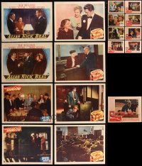 8h0153 LOT OF 25 CRIME AND FILM NOIR LOBBY CARDS 1940s-1950s incomplete sets from several movies!
