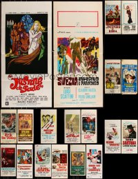 8h0463 LOT OF 19 FORMERLY FOLDED ITALIAN LOCANDINAS 1960s-1970s a variety of cool movie images!