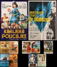 8h0268 LOT OF 13 FOLDED YUGOSLAVIAN POSTERS 1960s-1970s great images from a variety of movies!