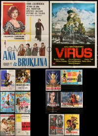 8h0267 LOT OF 14 FOLDED YUGOSLAVIAN POSTERS 1950s-1980s great images from a variety of movies!