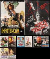 8h0266 LOT OF 15 FOLDED YUGOSLAVIAN POSTERS 1950s-1980s great images from a variety of movies!