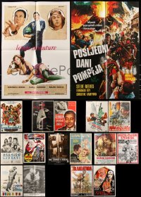 8h0261 LOT OF 21 FOLDED YUGOSLAVIAN POSTERS 1950s-1980s great images from a variety of movies!