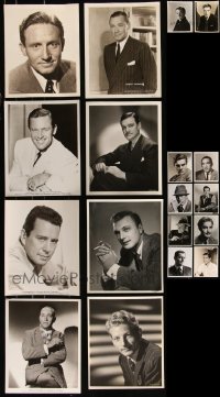 8h0331 LOT OF 18 ACTOR PORTRAIT 8X10 STILLS 1920s-1960s with both leading & supporting men!