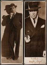 8h0436 LOT OF 2 UNFOLDED HUMPHREY BOGART 27X76 COMMERCIAL POSTERS 1980s great life sized portraits!