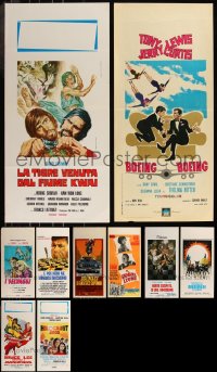 8h0470 LOT OF 13 FORMERLY FOLDED ITALIAN LOCANDINAS 1950s-1970s a variety of cool movie images!