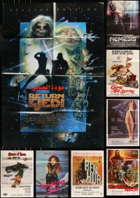 8h0256 LOT OF 10 FOLDED LEBANESE POSTERS 1970s-1990s a variety of cool movie images!