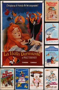 8h0565 LOT OF 14 FORMERLY TRI-FOLDED WALT DISNEY SPANISH LANGUAGE ONE-SHEETS 1960s-1970s cool!