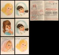 8h0193 LOT OF 14 AMERICAN BEAUTIES ART PRINTS 1950s great art of adorable little girls + extras!