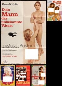 8h0259 LOT OF 8 FOLDED SEXPLOITATION GERMAN A1 POSTERS 1970s-1980s sexy images with nudity!
