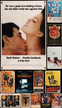 8h0194 LOT OF 13 FOLDED MISCELLANEOUS POSTERS 1950s-2010s great images from a variety of movies!