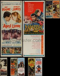 8h0487 LOT OF 9 MOSTLY FORMERLY FOLDED INSERTS 1950s-1970s a variety of cool movie images!