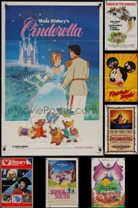 8h0077 LOT OF 10 FOLDED WALT DISNEY 1970S-90S ONE-SHEETS 1970s-1990s animated & live action movies!