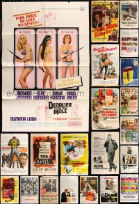 8h0028 LOT OF 63 FOLDED ONE-SHEETS 1950s-1970s great images from a variety of different movies!