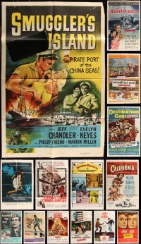 8h0065 LOT OF 20 FOLDED 1950S-60S ONE-SHEETS 1950s-1960s great images from a variety of movies!