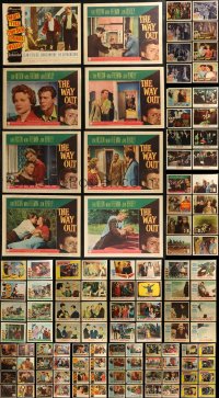 8h0104 LOT OF 137 LOBBY CARDS 1940s-1960s mostly complete sets from a variety of different movies!