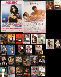 8h0491 LOT OF 36 FORMERLY FOLDED SEXPLOITATION YUGOSLAVIAN POSTERS 1970s-1980s with lots of nudity!