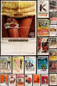 8h0024 LOT OF 88 FOLDED ONE-SHEETS 1950s-1970s great images from a variety of different movies!
