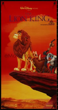 8j0020 LION KING Aust daybill 1994 classic Disney, Simba, Timon & Pumbaa on Pride Rock, red style!