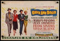 8j0137 GUYS & DOLLS Belgian 1955 Marlon Brando, Jean Simmons, Frank Sinatra & Blaine arm-in-arm!