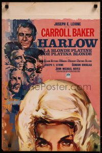 8j0138 HARLOW Belgian 1965 close-up partial art of Carroll Baker in the title role by Ray Elseviers!