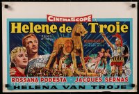 8j0139 HELEN OF TROY Belgian 1956 Robert Wise, sexy Rossana Podesta, cool Trojan horse art!