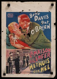 8j0140 HELL'S HOUSE Belgian R1940s Bette Davis top billed in movie she had a minor role in!