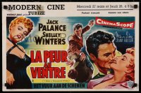 8j0143 I DIED A THOUSAND TIMES Belgian 1955 ITK artwork of Jack Palance & sexy Shelley Winters!