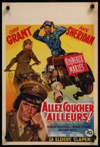8j0144 I WAS A MALE WAR BRIDE Belgian 1949 cross-dresser Cary Grant & Ann Sheridan on motorcycle!