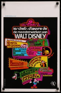 8j0153 LES CHEFS D'OEUVRE DE WALT DISNEY black style Belgian 1970s 3 Little Pigs, Mickey & more!