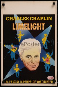 8j0155 LIMELIGHT Belgian R1960s great artwork images of aging Master of Comedy Charlie Chaplin!