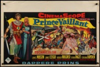 8j0175 PRINCE VALIANT Belgian 1954 artwork of Robert Wagner in armor w/sexy Janet Leigh!