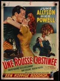 8j0179 REFORMER & THE REDHEAD Belgian 1951 June Allyson overpowers Dick Powell with 1000 laughs!
