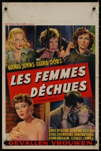 8j0197 WEAK & THE WICKED Belgian 1954 strips bare raw facts of women in prison, bad girl Diana Dors