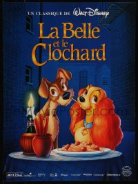 8j0086 LADY & THE TRAMP French 16x21 R1990s Walt Disney romantic canine dog classic cartoon!